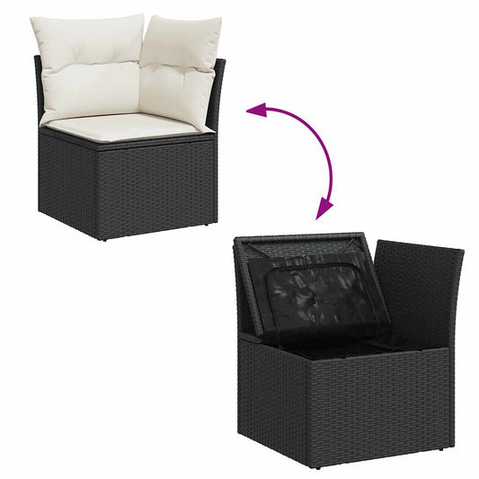 Set De Sofás De Jardín Con Cojines 9 Pzas Ratán Sintético Negro / Vetonek_0
