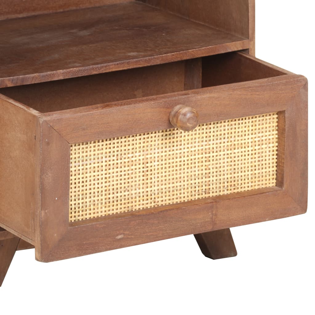 Mesita De Noche De Madera Maciza De Mango 40x30x50 Cm_3
