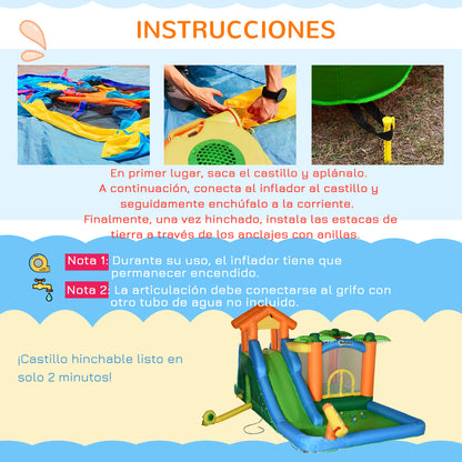 Outsunny Castillo Hinchable Con Tobogán Cama De Salto Y Piscina 550x285x260 Cm_5