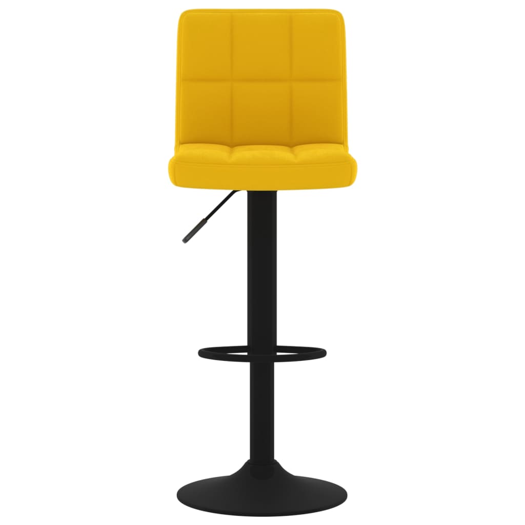 Taburete De Bar De Terciopelo Amarillo Mostaza_1