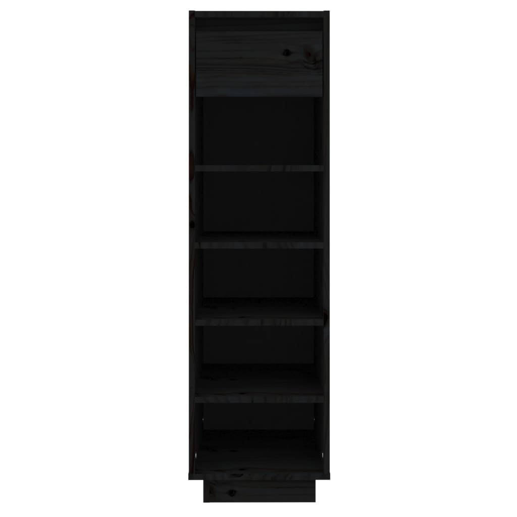 Mueble Zapatero De Madera Maciza De Pino Negro 30x34x105 Cm / Vetonek_2