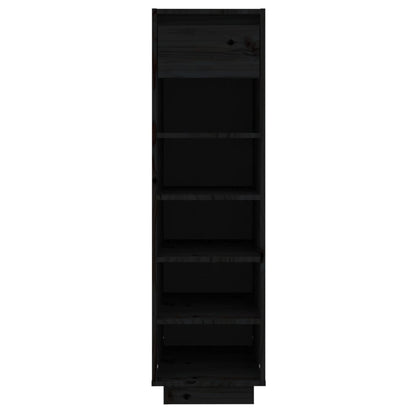 Mueble Zapatero De Madera Maciza De Pino Negro 30x34x105 Cm / Vetonek_2
