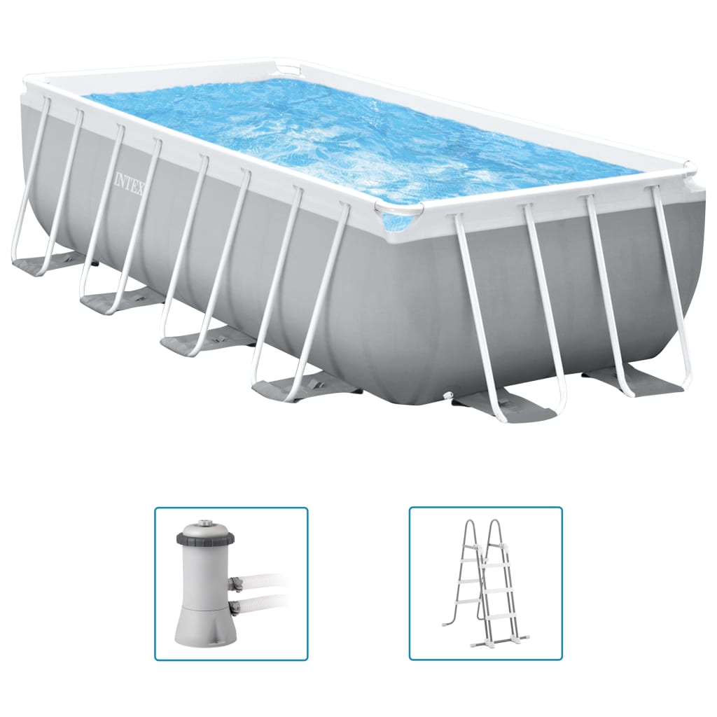 Intex Conjunto De Piscina Rectangular Prism Frame 400x200x122 Cm_0