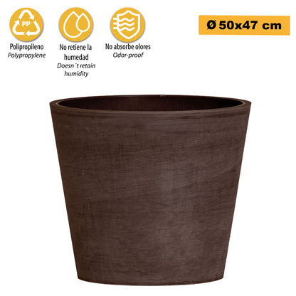 Maceta Tipo Cono Truncado Ø 50 Cm Marrón_2