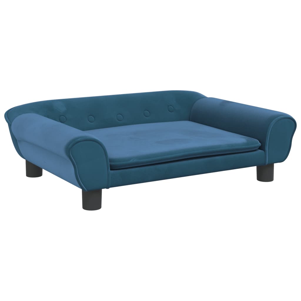 Cama Para Perros De Terciopelo Azul 70x48x22 Cm / Vetonek_0
