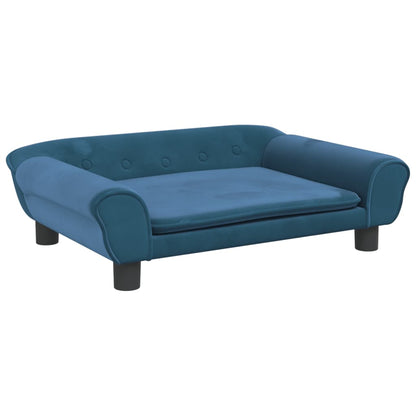 Cama Para Perros De Terciopelo Azul 70x48x22 Cm / Vetonek_0