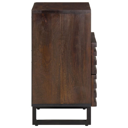 Mesita De Noche Madera Maciza De Mango 50x34x62 Cm_2