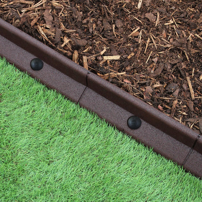 Bordes De Césped Marrón Flexibles Jardín Bordes De Césped Paquete De 30 X 1.2m_3