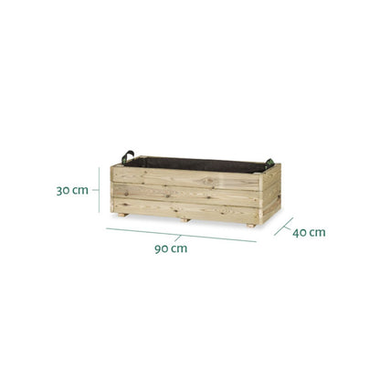 Jardinera rectangular Ghio 90x40x30 Hortalia