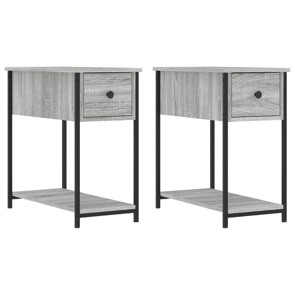 Mesitas Noche 2 Uds Madera Ingeniería Gris Sonoma 30x60x60 Cm_0