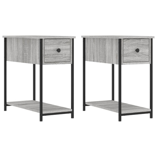 Mesitas Noche 2 Uds Madera Ingeniería Gris Sonoma 30x60x60 Cm_0