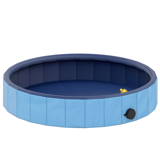 Pawhut Piscina Para Perros Plegable Con Aspersor Antideslizante Resistente Azul_0