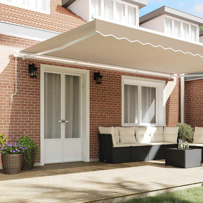 Toldo Retráctil Beige 500 X 350 Cm Poliéster Y Aluminio_2