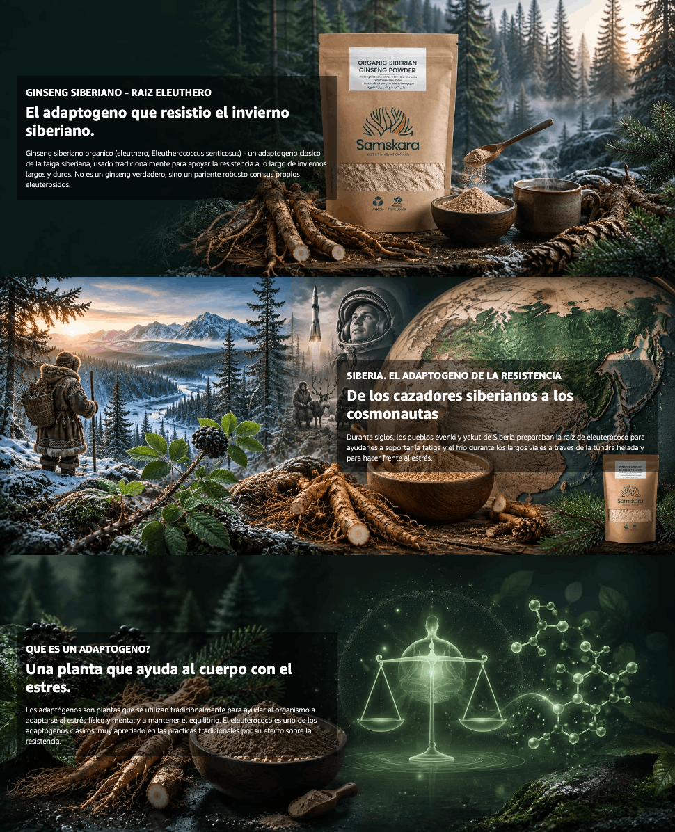 Ginseng Siberiano En Polvo Bio - 100g | Superalimento Ecológico Vegano Para Batidos, Smoothies Y Zumos_3