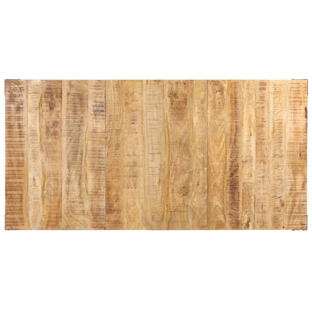 Mesa De Comedor De Madera Maciza De Mango Rugosa 180x90x76 Cm_2