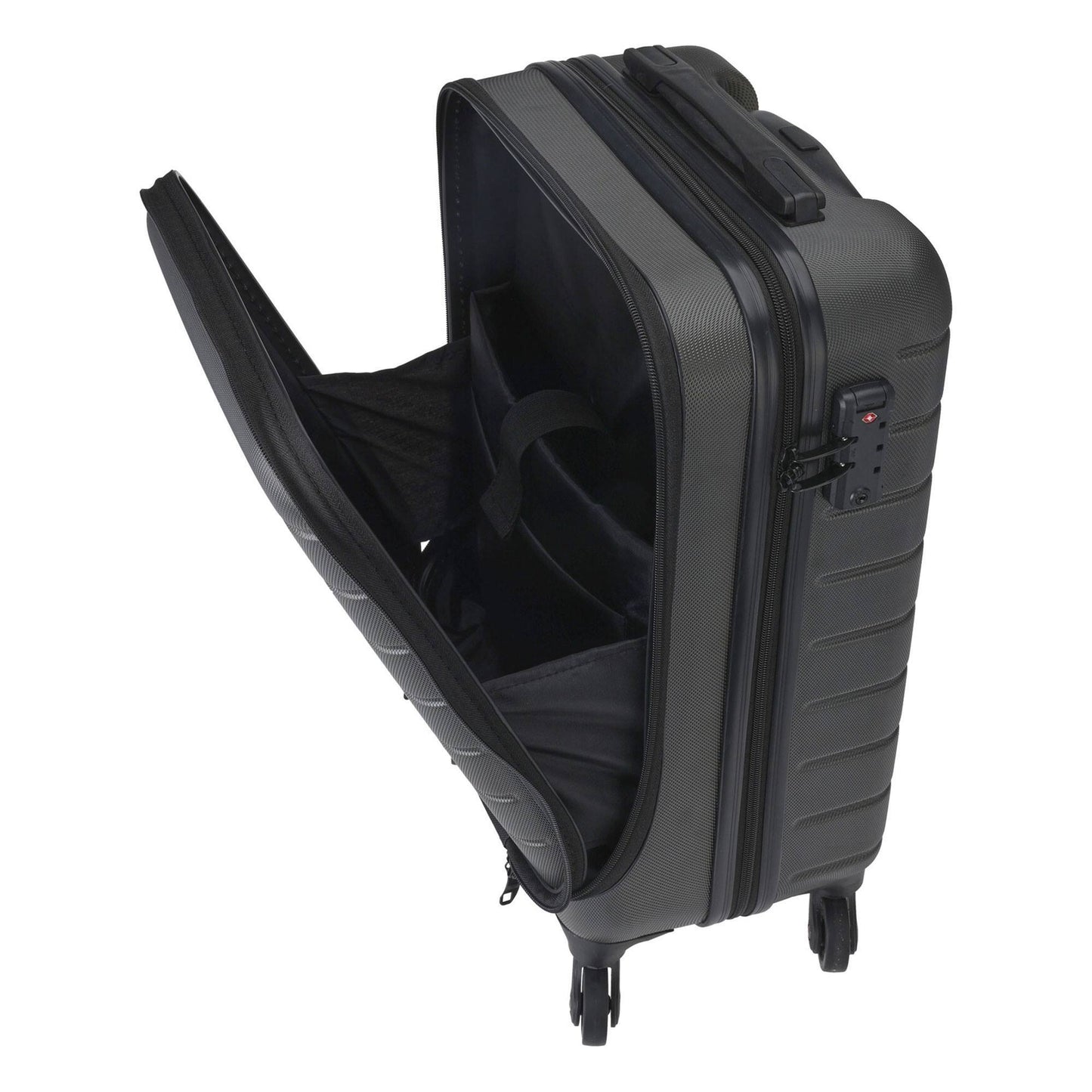 Well Home Maleta Trolley Abs De 20'' Con 4 Ruedas Color Gris Oscuro