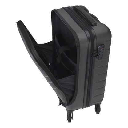 Well Home Maleta Trolley Abs De 20'' Con 4 Ruedas Color Gris Oscuro