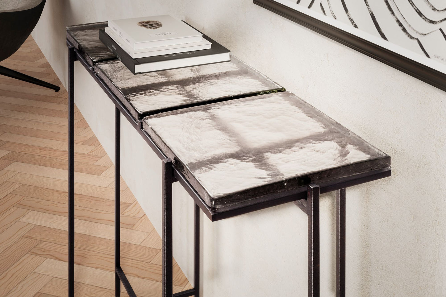 Mesa Consola Negra 90x29x85 Cm_4
