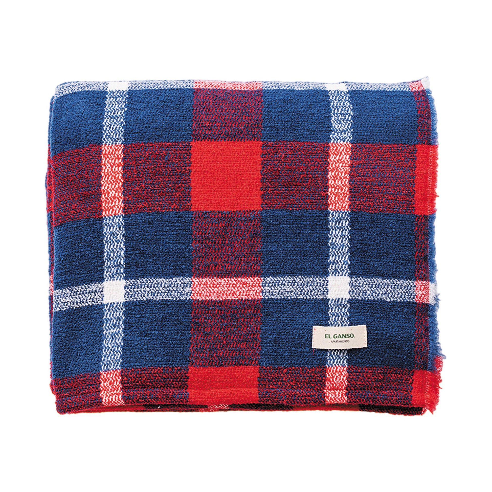 Manta De Punto 140x190cm 340gr Hilo Teñido Diseño A Cuadros El Ganso