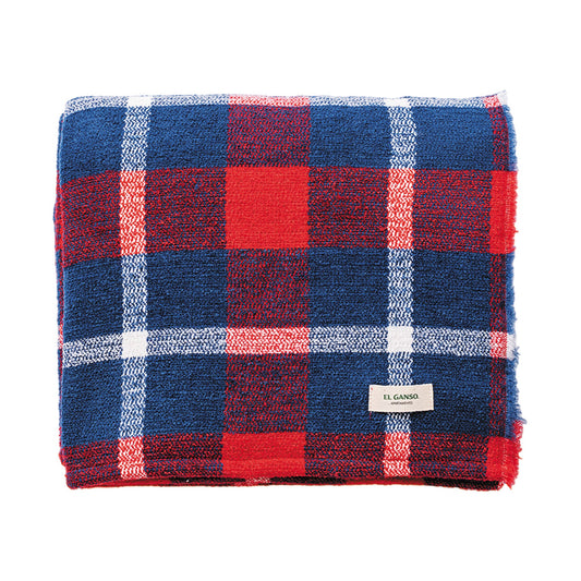 Manta De Punto 140x190cm 340gr Hilo Teñido Diseño A Cuadros El Ganso