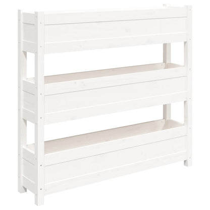 Jardinera De Madera Maciza De Pino Blanco 112x25x104,5 Cm_0