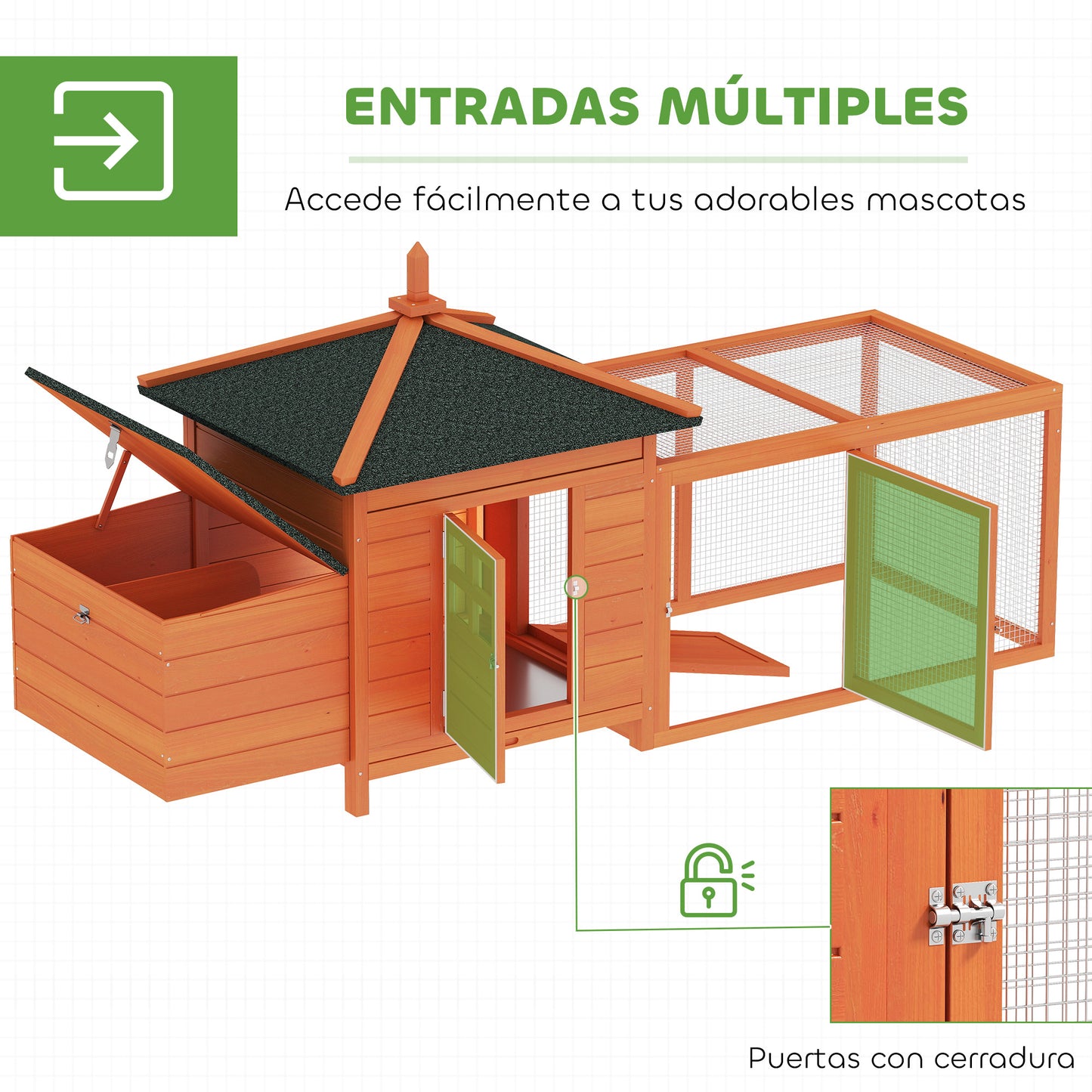 Pawhut Gallinero De Madera Exterior_4