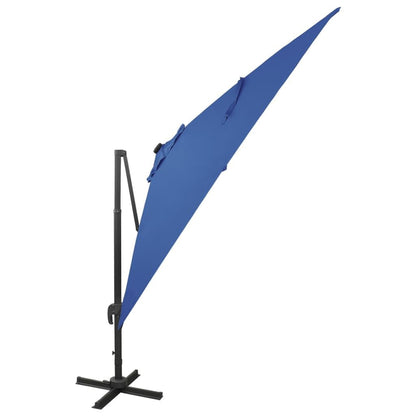 Vidaxl Sombrilla Jardín Voladiza Palo Y Luces Led Azul Celeste 300 Cm_1
