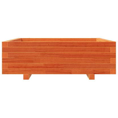 Jardinera De Madera Maciza De Pino Marrón Cera 80x80x26,5 Cm_4