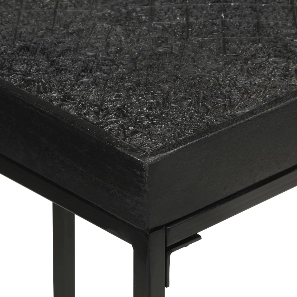 Mesa Consola Madera Maciza De Acacia Y Mango Negro 110x35x76 Cm_2
