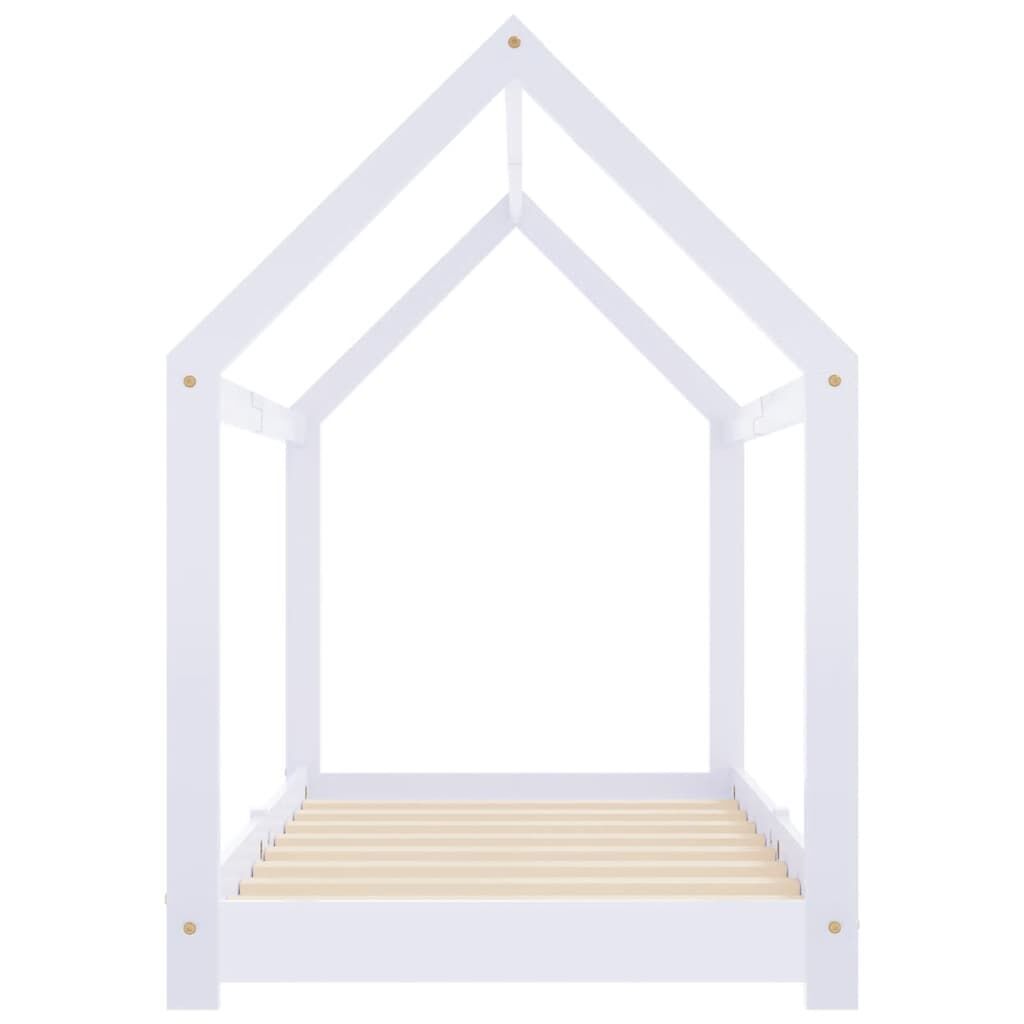 Vidaxl Estructura De Cama Infantil Madera Maciza Pino Blanco 80x160 Cm_4