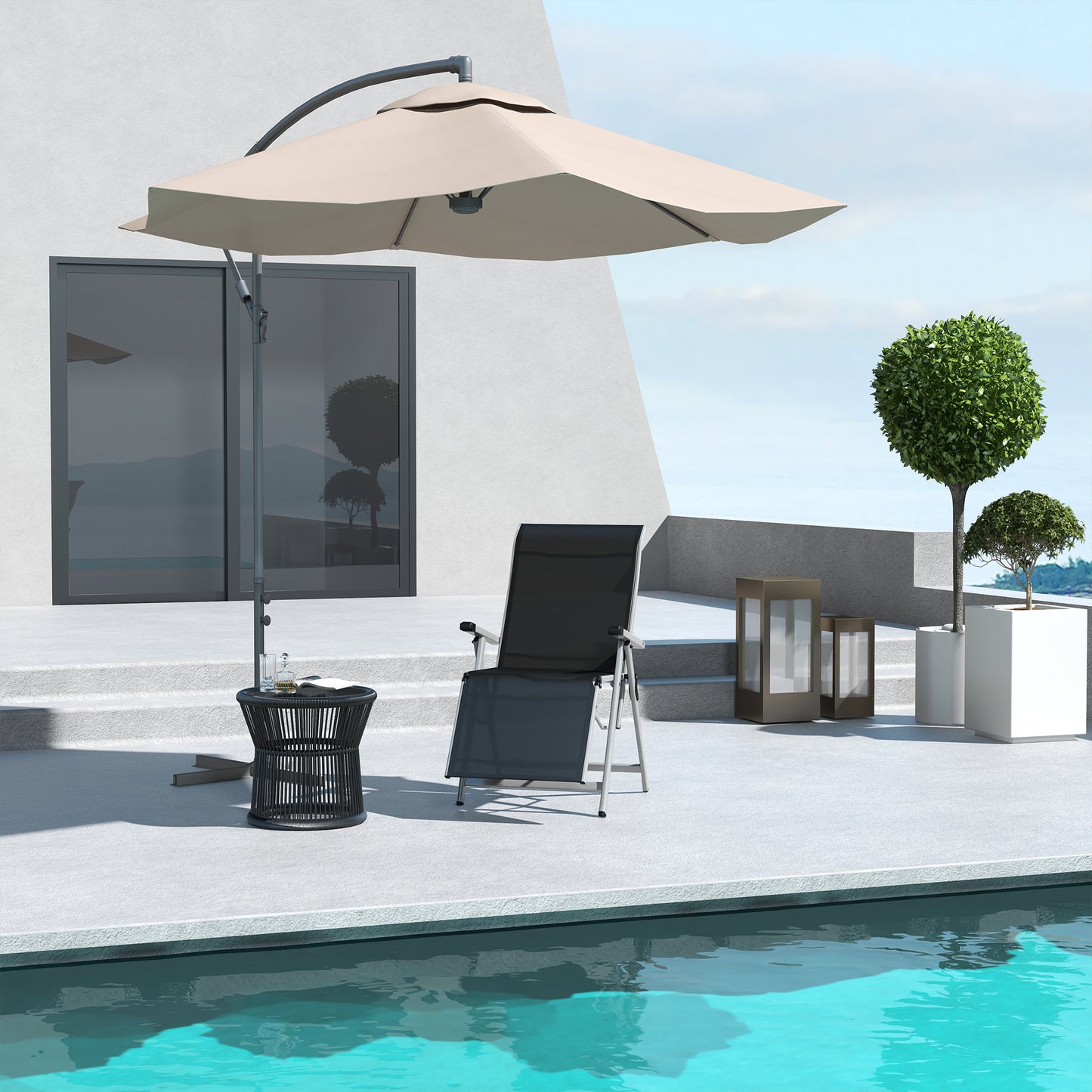 Outsunny Tumbona Plegable De Jardín Sillón Ajustable En 10 Posiciones_1
