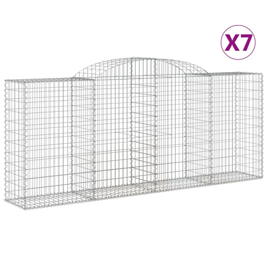 Cestas De Gaviones 7 Uds Forma De Arco Hierro 300x50x120/140 Cm_0