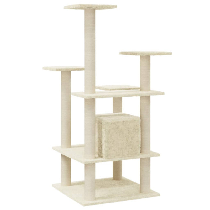 Vidaxl Rascador Para Gatos Con Postes De Sisal Crema 110 Cm_5