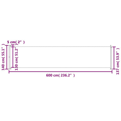 Vidaxl Toldo Lateral Retráctil Para Patio Crema 140x600 Cm_2