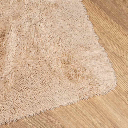 Vidaxl Alfombra Peluda De Pelo Largo Navarra Beige 240x240cm Poliéster_3