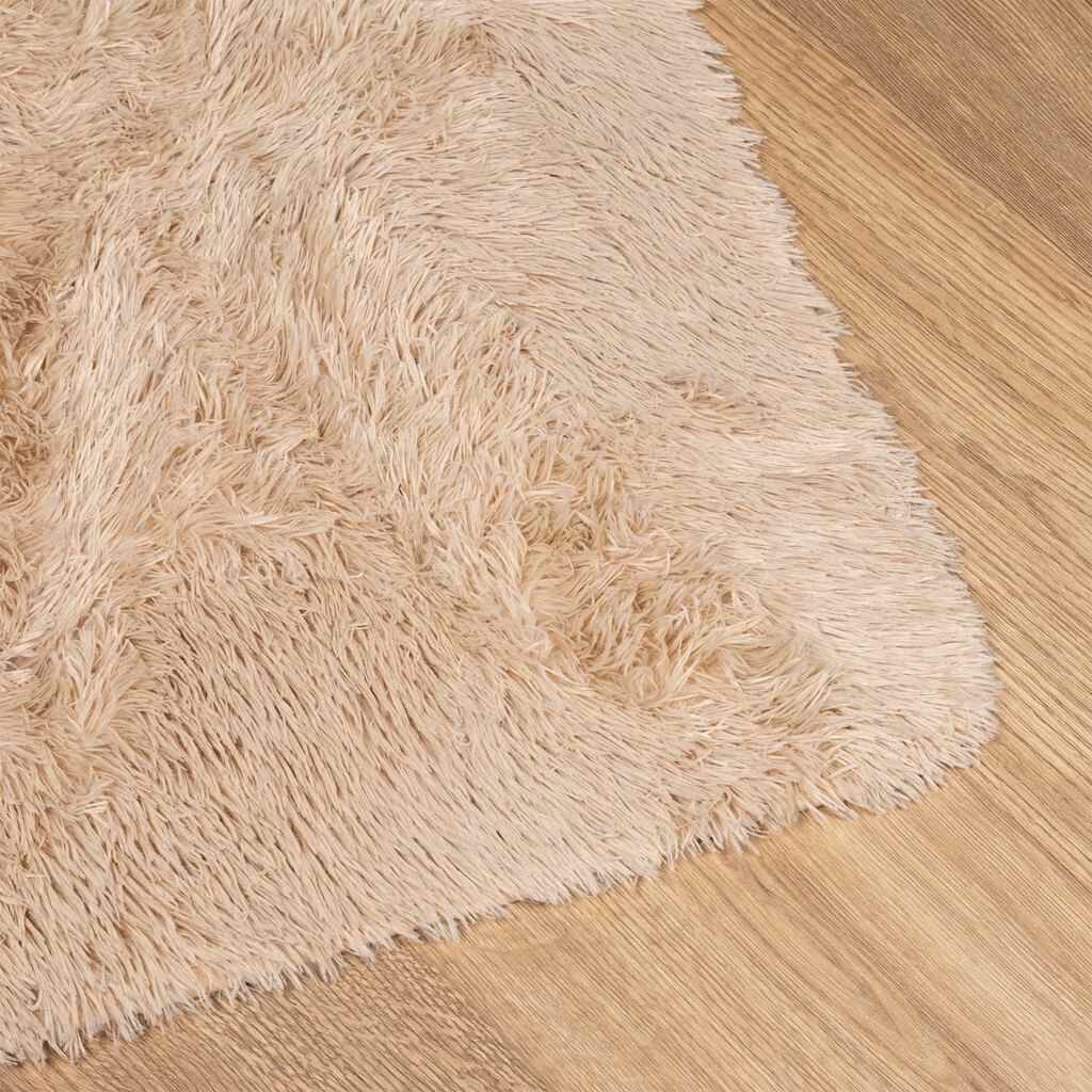 Vidaxl Alfombra Peluda De Pelo Largo Navarra Beige 200x200cm Poliéster_3