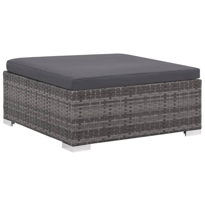 Vidaxl Set De Sofás De Jardín 8 Piezas Y Cojines Ratán Sintético Gris_5