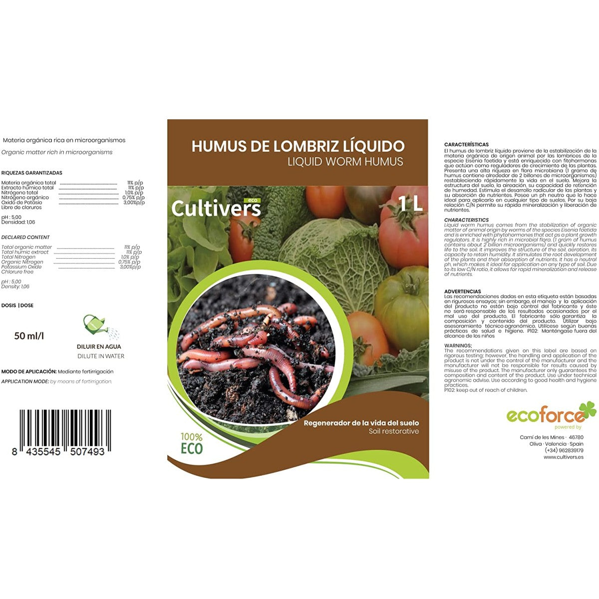 Humus De Lombriz Líquido Cultivers 20 L_3