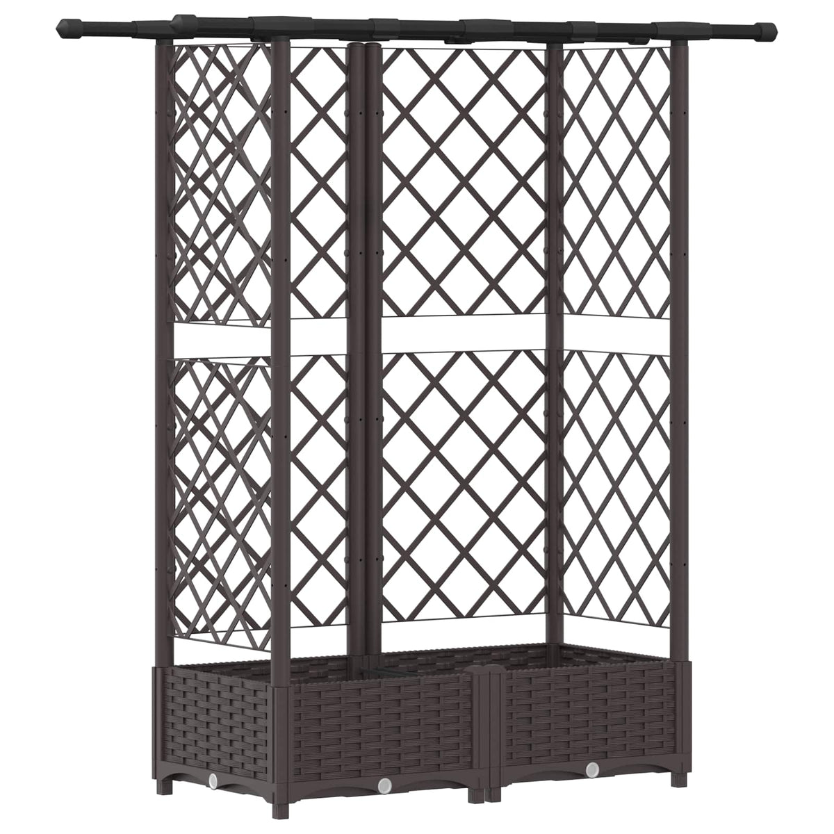 Cama Elevada Con Trellis Y Techo Marrón 124 X 40 X 121 Cm Pp_0
