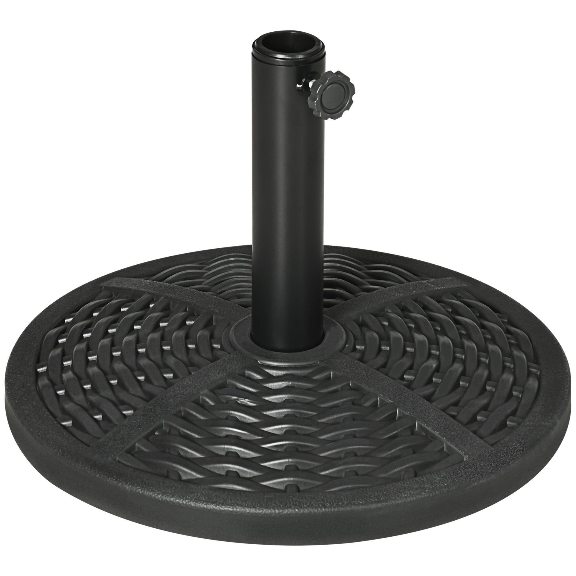Outsunny Base De Sombrilla Redonda Con Relleno De Cemento Peso 9,5 Kg Negro_0