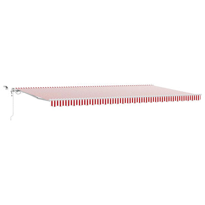 Toldo Retráctil Rojo Y Blanco 600 X 350 Cm Poliéster_0