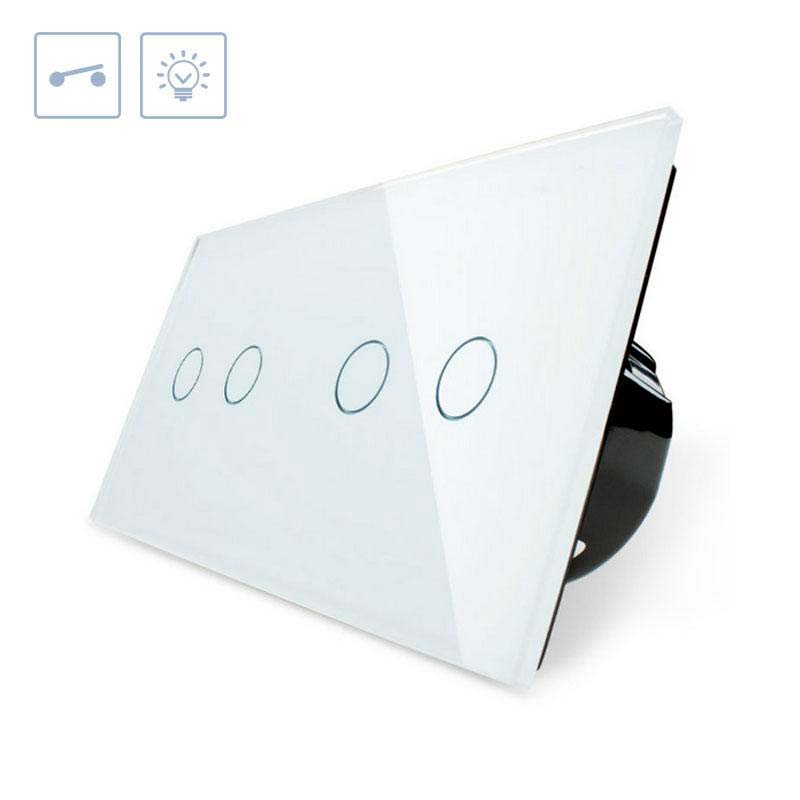 Interruptor Táctil, 4 Botones, Frontal Blanco_0