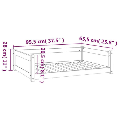 Vidaxl Cama Para Perros Madera Maciza De Pino Blanco 95,5x65,5x28 Cm_2