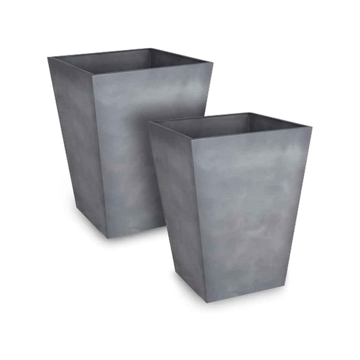 Keter Set 2x Macetero Polyal Betón Cuadrado 40 Cm Y 60l - Gris_0