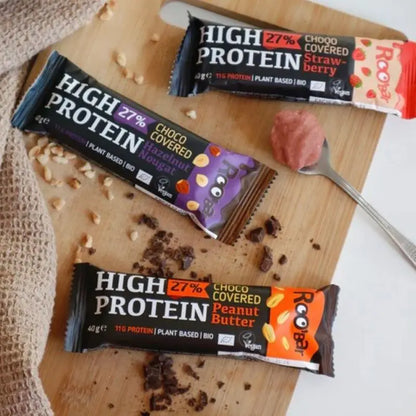 Barrita De Proteína Con Cobertura De Chocolate Con Fresa Roobar 40g Bio_3