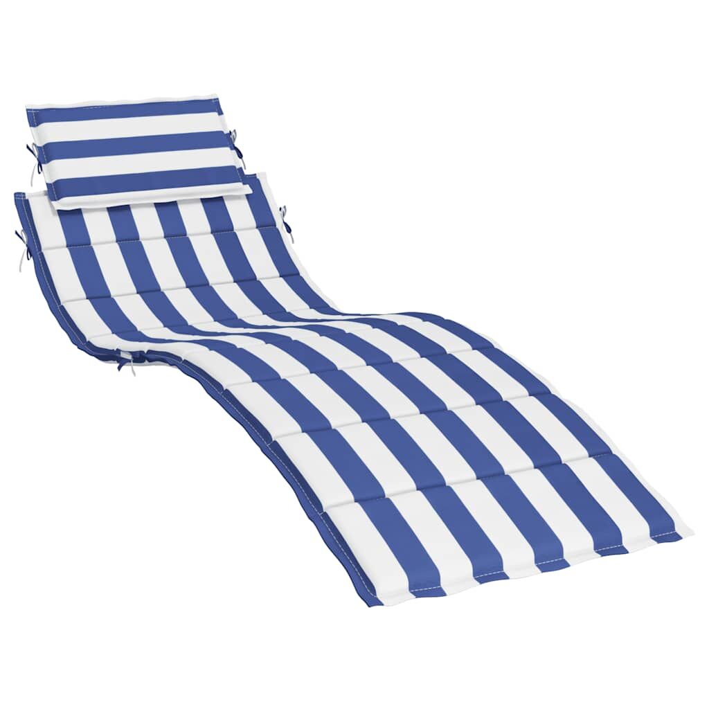 Vidaxl Cojín De Tumbona Tela Oxford A Rayas Azul Y Blanco_0