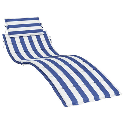 Vidaxl Cojín De Tumbona Tela Oxford A Rayas Azul Y Blanco_0