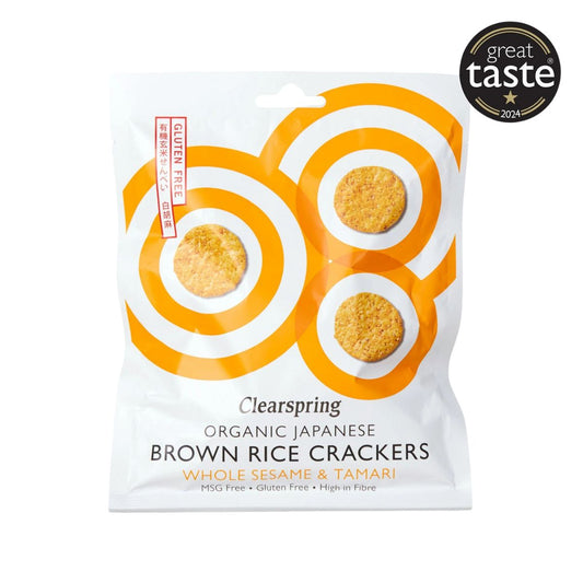 Crackers de Arroz Integral y Sésamo Bio Clearspring 40 g