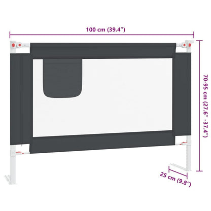 Vidaxl Barandilla De Seguridad Cama De Niño Gris Oscuro Tela 100x25 Cm_2