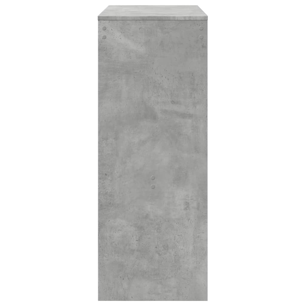 Mesa Alta Bar Con Estantes Madera Gris Hormigón 90x40x103,5 Cm_3
